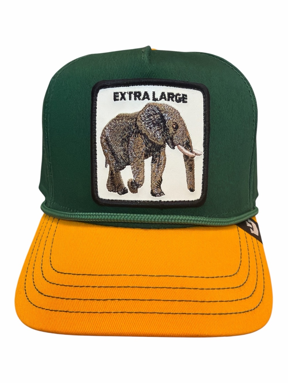 Goorin Bros Extra Large 100 Elephant Green Yellow Snapback Hat NWT